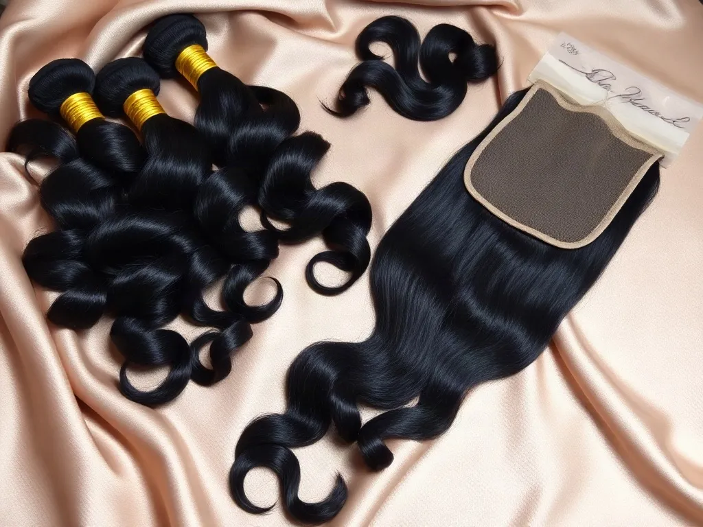 Lot de tissage body wave 3 paquets + closure · Douala (2/2)