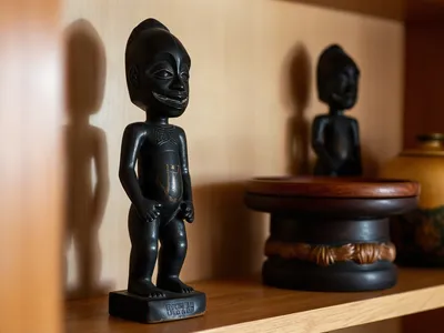 Statuette fang en bois d'ébène · Libreville