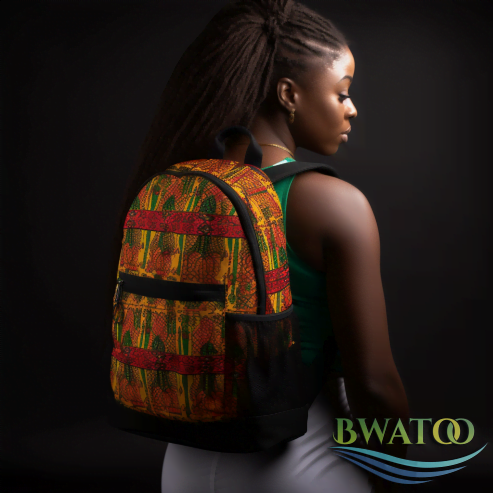 African-Inspired Sports Backpack – Ghanaian Motif Edition