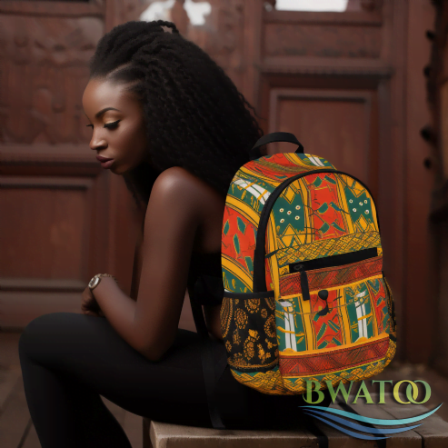 African-Inspired Sports Backpack – Ghanaian Motif Edition