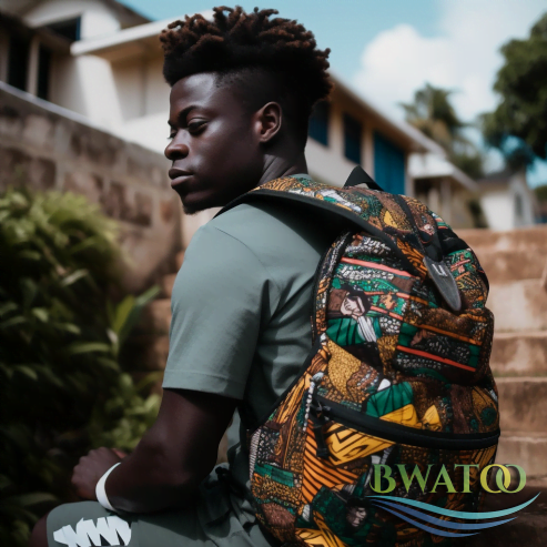 African-Inspired Sports Backpack – Ghanaian Motif Edition