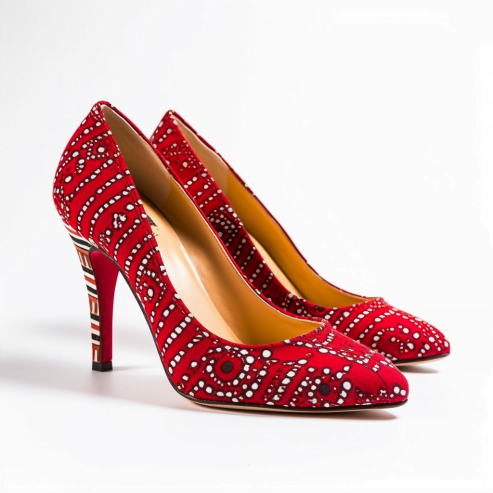African Women’s Red High-Heels: A Blend of Tradition and Elegance