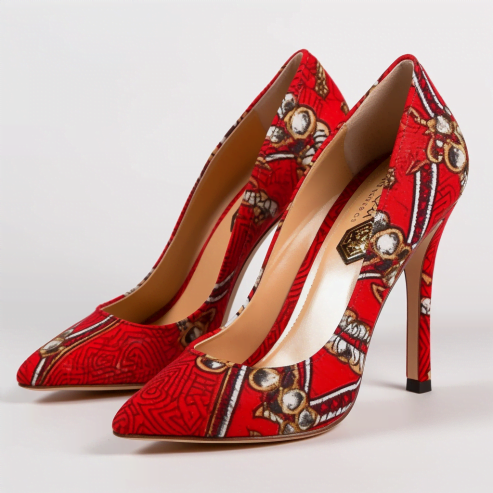 African Women’s Red High-Heels: A Blend of Tradition and Elegance