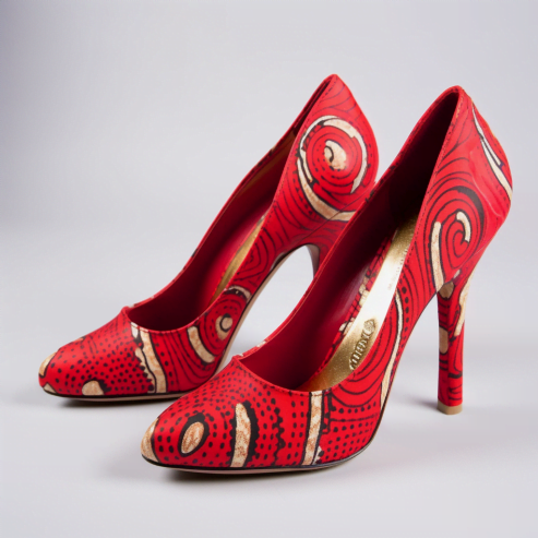 African Women’s Red High-Heels: A Blend of Tradition and Elegance