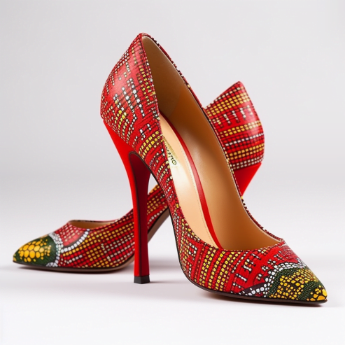 African Women’s Red High-Heels: A Blend of Tradition and Elegance